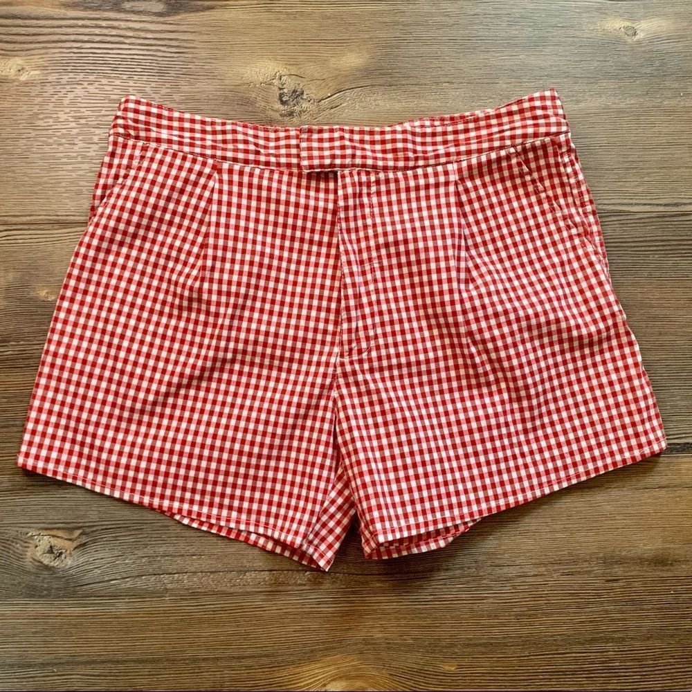 Men’s Vintage Red Gingham Bathing Trunks